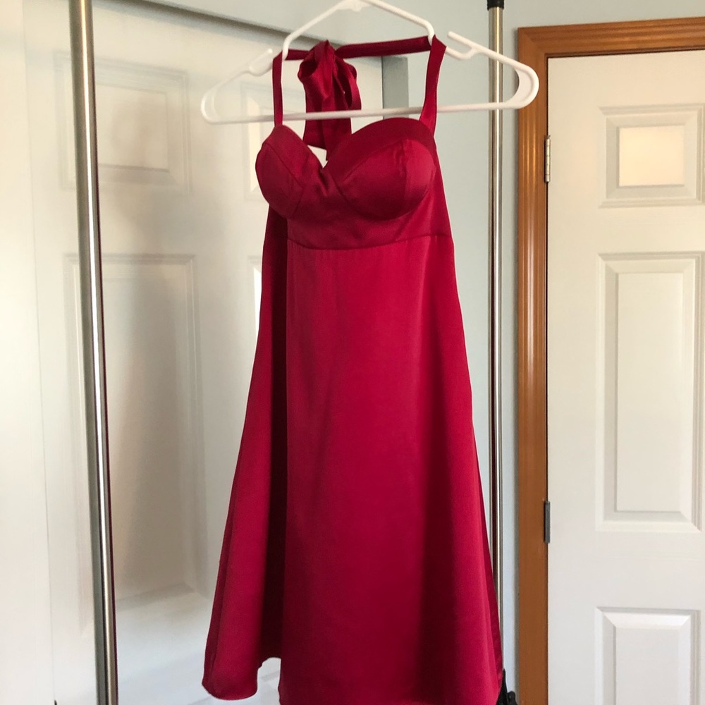 Betsey Johnson Red Silk Vintage Dress Size 2